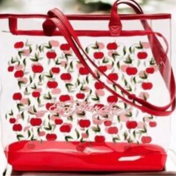 NWT Ed Hardy Cherry Print Clear Oversized Tote Bag - Picture 8 of 12